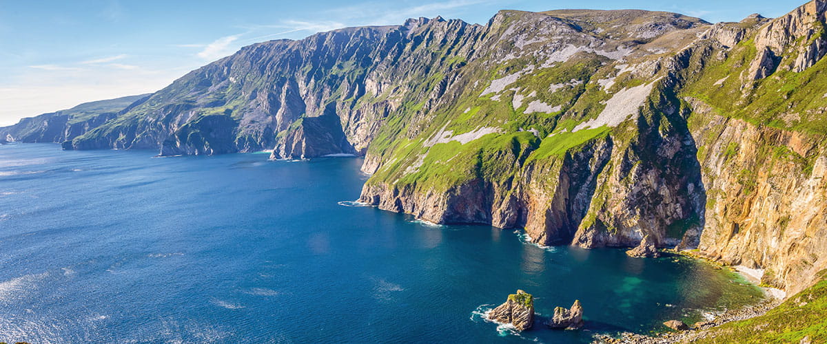 A view down over the Slieve League Cliffs, Donegal, Ireland